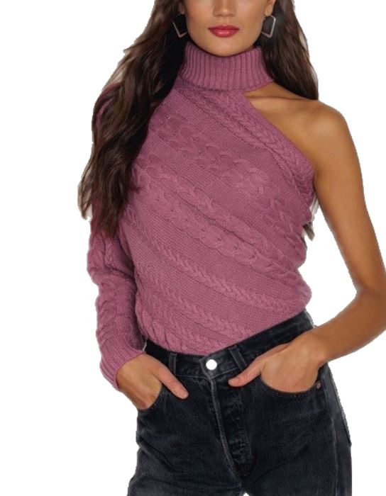 Damski sweter na jedno ramię z golfem ONE SIZE